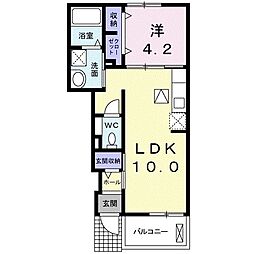 サンセール瑞穂 1LDKの間取図画像