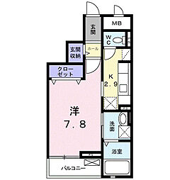 メゾン葵 1Kの間取図画像