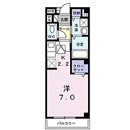 アヴィタシオンK ワンルームの間取図画像