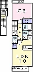 ヴァンベール千晴 1LDKの間取図画像
