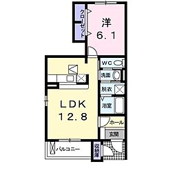 アルスターB 1LDKの間取図画像