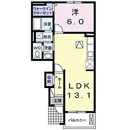ウイングナカシマ2 1LDKの間取図画像