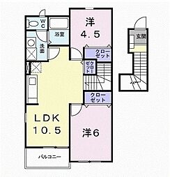 ベリエハウス 2LDKの間取図画像