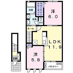 ベルフィオーレ彩B 2LDKの間取図画像