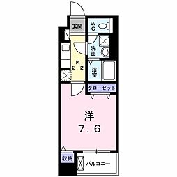 グランコート国府 1Kの間取図画像