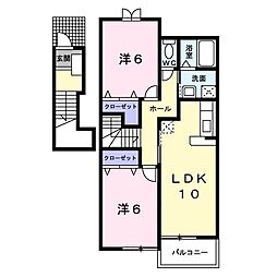 フィオレンテ1 2LDKの間取図画像