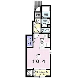 ガーデンハイツ・りんどう ワンルームの間取図画像