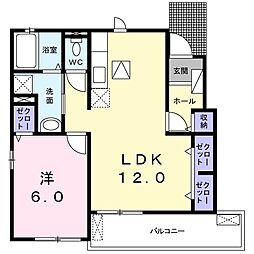 ラ・ルーチェ 1LDKの間取図画像