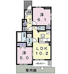 サニーガーデンC 2LDKの間取図画像