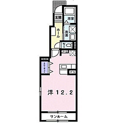 クラールアロッジオ 1Kの間取図画像