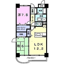 メゾン・ラ・ヴィスタ 2LDKの間取図画像