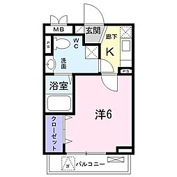 プラナ南品川 1Kの間取図画像