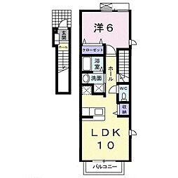 サンブリック・KY 1LDKの間取図画像