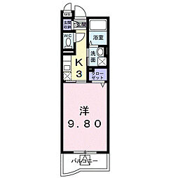プロムナードだいじん 1Kの間取図画像