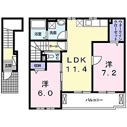 サンクベル 2LDKの間取図画像