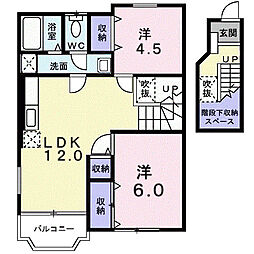パルク・フローランテ 2LDKの間取図画像