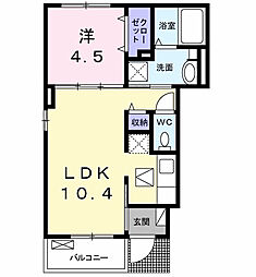 カーサヴェルデ 1LDKの間取図画像