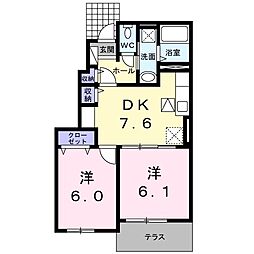 スペリオーレ 2DKの間取図画像