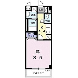 テゾーロミオ 1Kの間取図画像