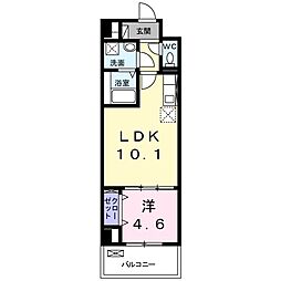 桂川サン・ライフ 1LDKの間取図画像