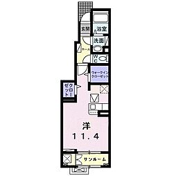 グランドムール2 ワンルームの間取図画像