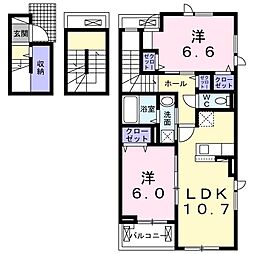 カレントグレイスフル1 2LDKの間取図画像