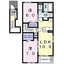 ハートホームズ壱番館 2LDKの間取図画像