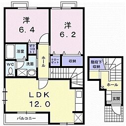 アルファードハイツ 2LDKの間取図画像