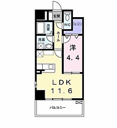 エスポワール豊 1LDKの間取図画像