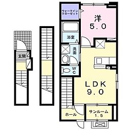 スペースノア 1LDKの間取図画像