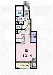 エレガンス1 ワンルームの間取図画像