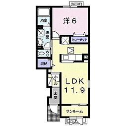 クレメントヴィラ 1LDKの間取図画像