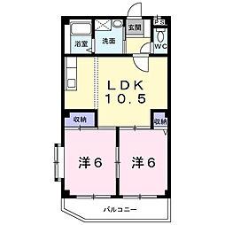 シャルムT.N 2LDKの間取図画像