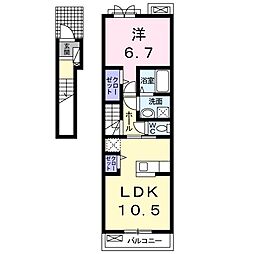 サクラヴィレッジA 1LDKの間取図画像