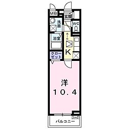 サニースクエア 1Kの間取図画像