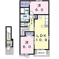 ロイヤル・パレス城興 2LDKの間取図画像