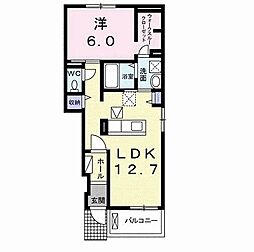 メゾン・ド・アイローネ2 1LDKの間取図画像