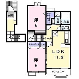 プリムローズMYT2 2LDKの間取図画像