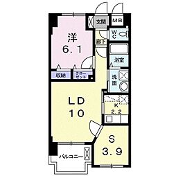 グランデスカイ空港南 1SLDKの間取図画像