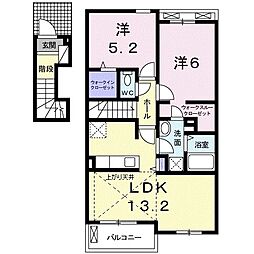 アヴニールヴィラTGME 2LDKの間取図画像