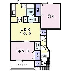 トゥルースA 2LDKの間取図画像
