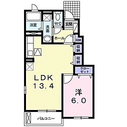 グレイス・y 1LDKの間取図画像