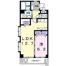 オレンジハウス 1LDKの間取図画像