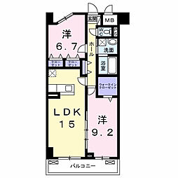 ムーンヒルズ大阪 2LDKの間取図画像