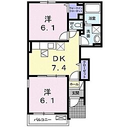 フレグランス広石 2DKの間取図画像