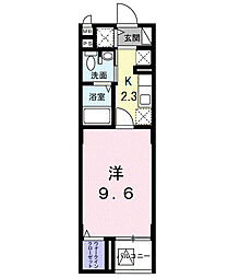 フレイムタウア 1Kの間取図画像