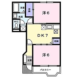 ポポラーレ1 2DKの間取図画像