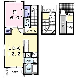 クレステリア 1LDKの間取図画像