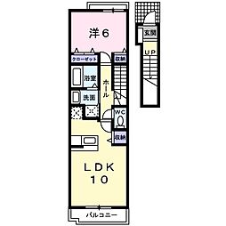 ソレイユ 1LDKの間取図画像