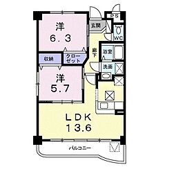 メゾンエスポワール 2LDKの間取図画像